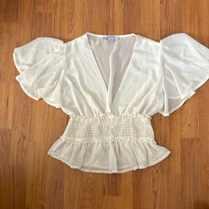 Favlux fashion,beige sheer top size M